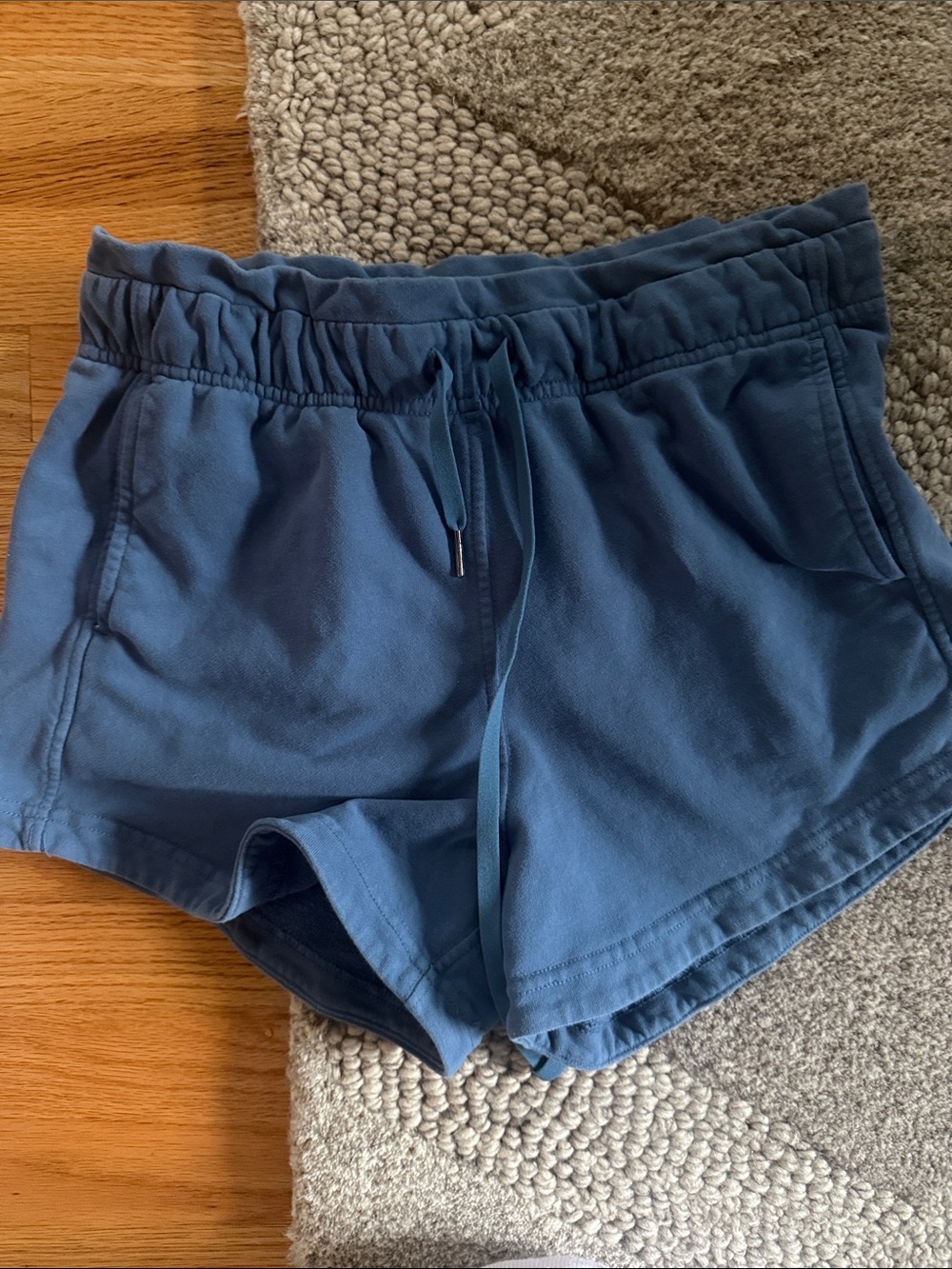 Blue Drawstring Athletic Lounge Shorts for Women